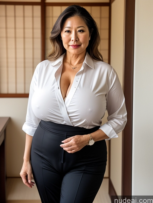 related ai porn images free for Milf Beautiful 70s Japanese Nude Blouse Casual Professor Shirt Stylish Suit Dark Lighting Detailed Partially Nude Big Hips Thick Huge Boobs