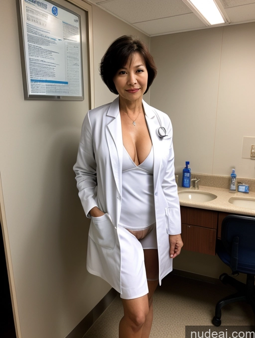 related ai porn images free for Milf Two Perfect Boobs Beautiful Perfect Body Short Hair 70s Chinese Hospital Nude Bra Doctor Lab Coat Stylish Cleavage Partially Nude Dark Lighting Detailed Sexy Face