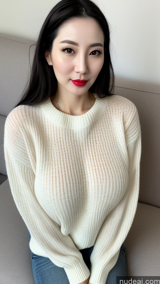 related ai porn images free for Woman One Lipstick Close-up View Huge Boobs 30s Black Hair Beautiful Fairer Skin Slicked Korean Sweater Stylish