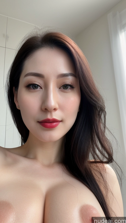 related ai porn images free for Woman One Lipstick Close-up View 30s Black Hair Beautiful Fairer Skin Slicked Korean Huge Boobs