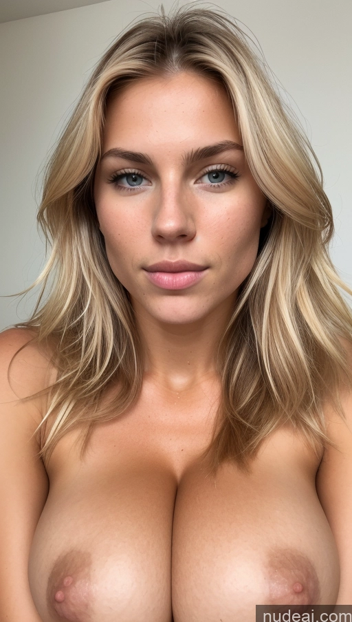 ai nude image of a close up of a woman with a very big breast pics of Athlete Huge Boobs Beautiful Perfect Boobs Muscular Abs Tall Perfect Body Pubic Hair Tanned Skin Oiled Body 18 Sexy Face Seductive Serious Blonde Bangs Scandinavian Blowjob