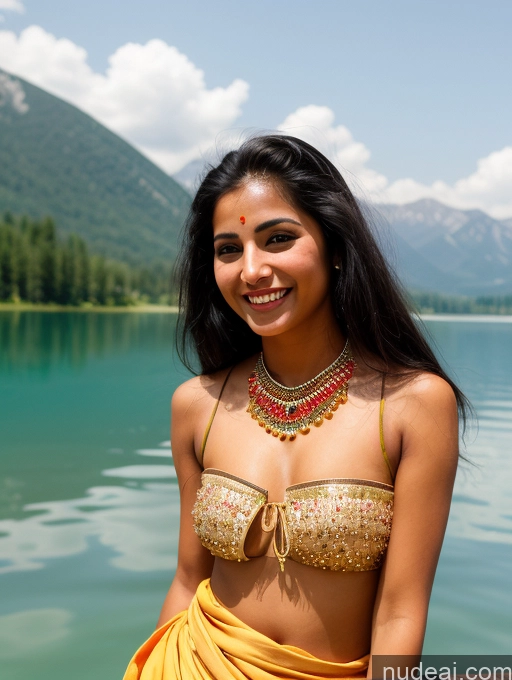 ai nude image of arafed woman in a yellow sari sitting on a dock by a lake pics of Tanned Skin Pubic Hair Black Hair Indian Short Lake Sorority Traditional Happy Sexy Face