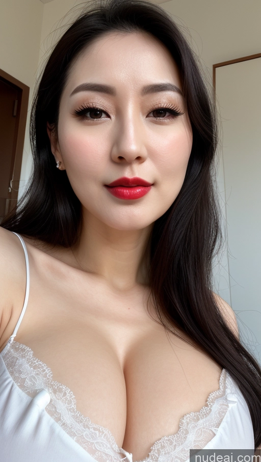 related ai porn images free for Woman One Huge Boobs Beautiful Lipstick Fairer Skin 30s Black Hair Slicked Korean Close-up View Chemise