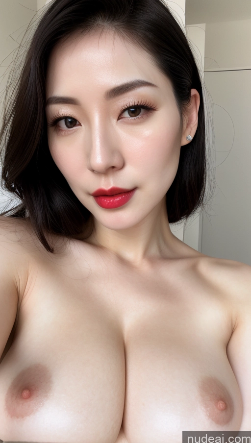 related ai porn images free for One Beautiful Fairer Skin 30s Korean Close-up View Slicked Huge Boobs Lipstick Model Simple Black Hair