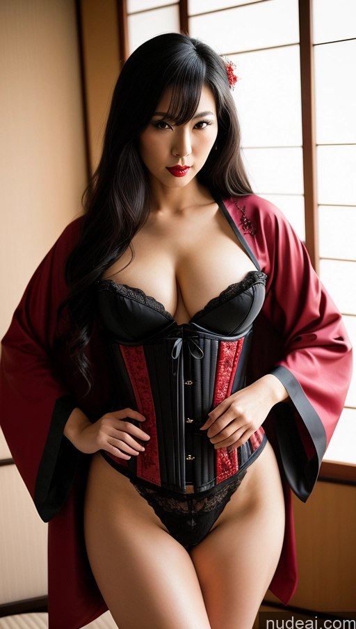 related ai porn images free for Lingerie Model Busty Beautiful Big Ass Hairy Women Serious Black Hair Long Hair Japanese Film Photo Front View Kimono Vampire Corset Partially Nude