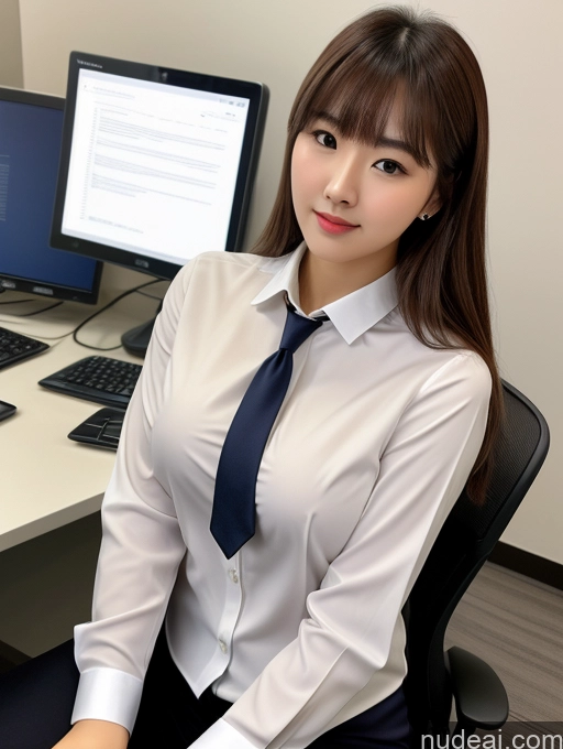 related ai porn images free for Beautiful 18 Brunette Korean Seductive Perfect Boobs Bangs Secretary Shirt Suit Office