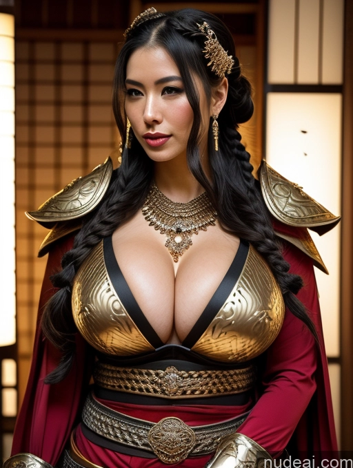 ai nude image of araffe woman in a costume with a sword and a cape pics of Huge Boobs Perfect Boobs Perfect Body Fairer Skin Oiled Body Big Hips Sexy Face Black Hair Japanese Onsen Gloves Khorne Cleavage Gold Jewelry Jewelry Transparent Bright Lighting Geisha Bra Fantasy Armor Braided Pearl Jewelry