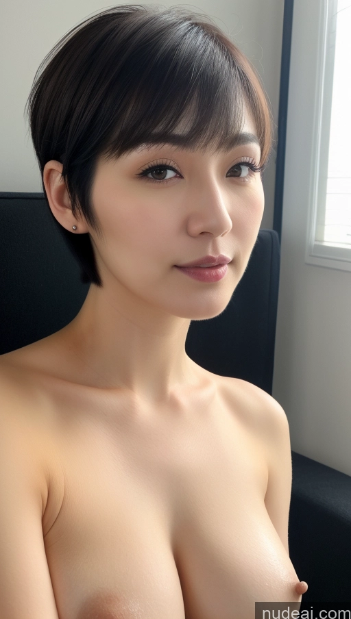 related ai porn images free for Woman One Beautiful Fairer Skin 30s Black Hair Short Hair Korean Close-up View Detailed Perfect Boobs Simple