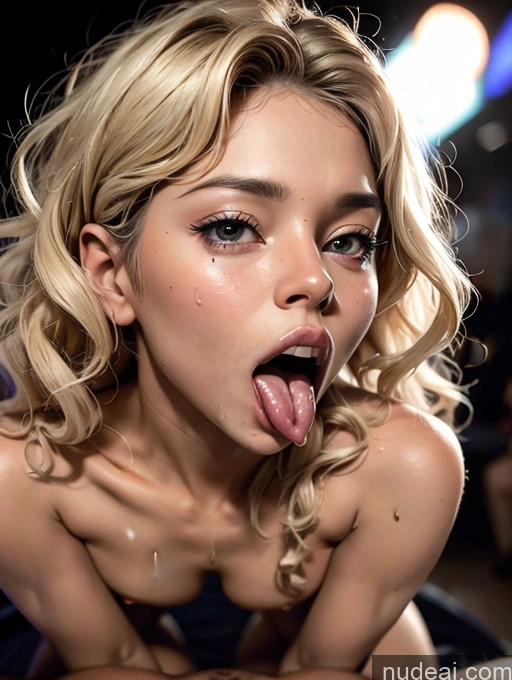 ai nude image of blond woman with a big tongue sticking out her tongue pics of Small Tits Skinny Tanned Skin Dark Skin Oiled Body Pubic Hair 18 Blonde Curly Hair Club Dynamic View Nilotic Licking Oral Alternative Ahegao