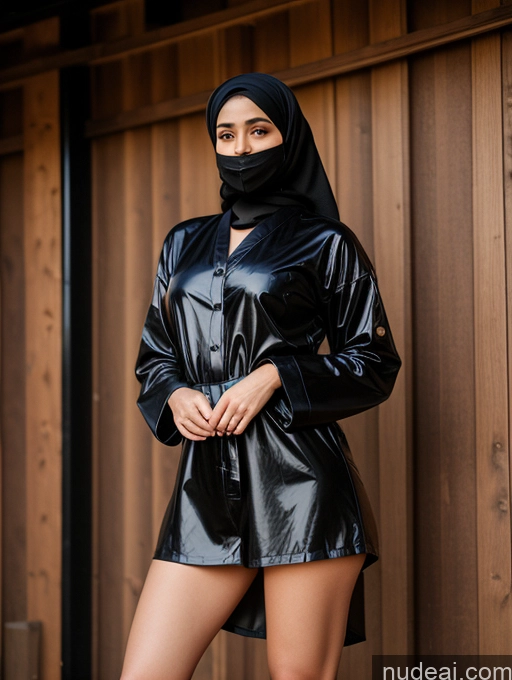 ai nude image of araffe wearing a black leather outfit and a black hijab pics of Woman Hat High Socks Jacket Jumpsuit Kimono Latex Lingerie Lumberjack Martial Arts Medieval Micro Skirt Military Nightgown Niqab