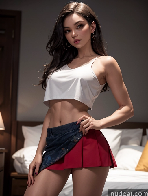 related ai porn images free for Woman Beautiful Perfect Body Dark Lighting Bright Lighting Detailed Mini Skirt Jakarta Crop Top Front View Busty