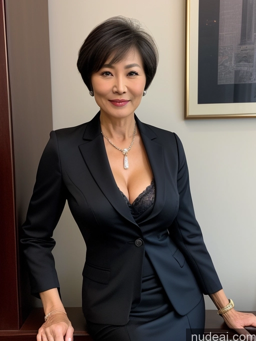 related ai porn images free for Milf Beautiful Perfect Body Short Hair Chinese Blouse Bra Professor Stylish Suit Cleavage Detailed Perfect Boobs Dark Lighting 70s