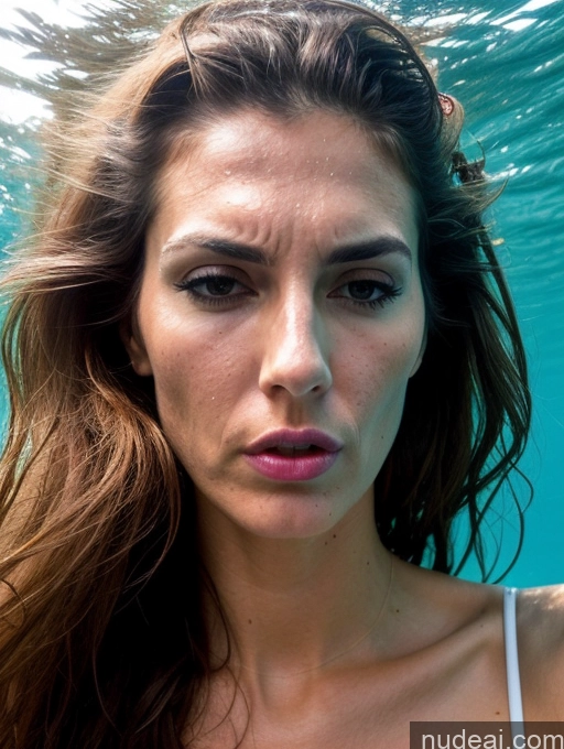 ai nude image of arafed woman in a white tank top under water pics of Beautiful Tall Perfect Body Long Legs Fairer Skin Sad Serious Seductive Sexy Face Long Hair 80s 90s Professor Teacher Angry 30s Pubic Hair Orgasm Shocked Oiled Body Miss Universe Model Portuguese Underwater