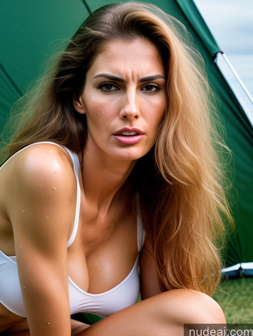 ai nude image of blond woman in white bikini sitting in front of a tent pics of Beautiful Tall Perfect Body Long Legs Fairer Skin Sad Serious Seductive Sexy Face Long Hair 80s 90s Professor Teacher Angry 30s Pubic Hair Orgasm Shocked Oiled Body Miss Universe Model Tent Hungarian