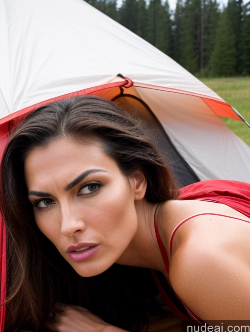 ai nude image of woman laying in a tent with a red and white umbrella pics of Beautiful Tall Perfect Body Long Legs Fairer Skin Sad Serious Seductive Sexy Face Long Hair 80s 90s Professor Teacher Angry 30s Pubic Hair Orgasm Shocked Oiled Body Miss Universe Model Tent Native American