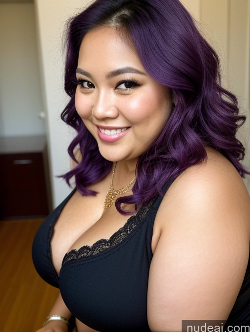 related ai porn images free for Model Busty Beautiful Thick Chubby Fat 30s Happy Filipina Cleavage Jewelry Purple Hair Hip Hop Close-up View