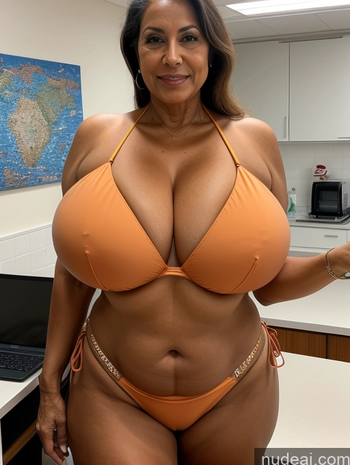 related ai porn images free for Milf One Busty Huge Boobs Tanned Skin Brazilian Front View Microkini Thong 70s Lab Coat Professor