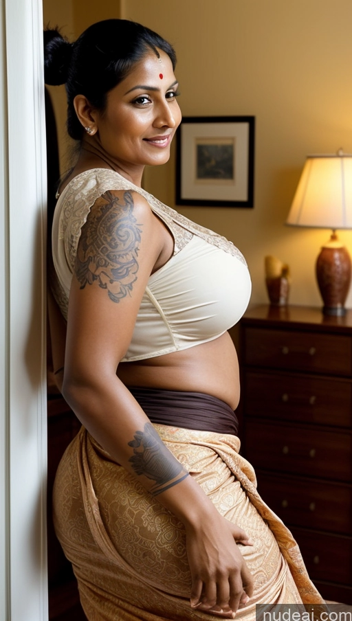 ai nude image of pregnant woman with tattoos posing in a hotel room pics of Milf Huge Boobs Beautiful Tattoos Big Ass Thick Tall Dark Skin Sexy Face Indian Seductive 50s Big Hips Bedroom Ponytail Ginger Abs Blouse Sari Close-up View Jumping