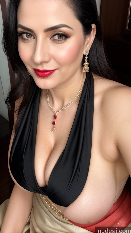 related ai porn images free for Woman Fairer Skin Black Hair Close-up View Detailed Lipstick One Busty Perfect Boobs Sari Beautiful Blouse Slicked Indian 40s Cleavage