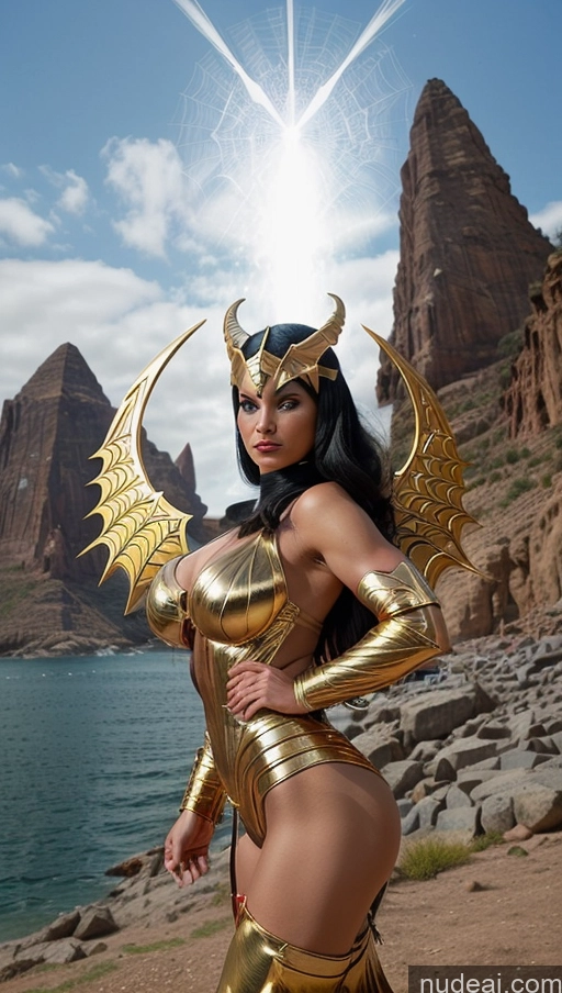 related ai porn images free for Bodybuilder Several Busty Muscular Abs Egyptian Fantasy Armor Black Cat Powering Up Dynamic View Gold Jewelry Surrealist Has Wings Superhero