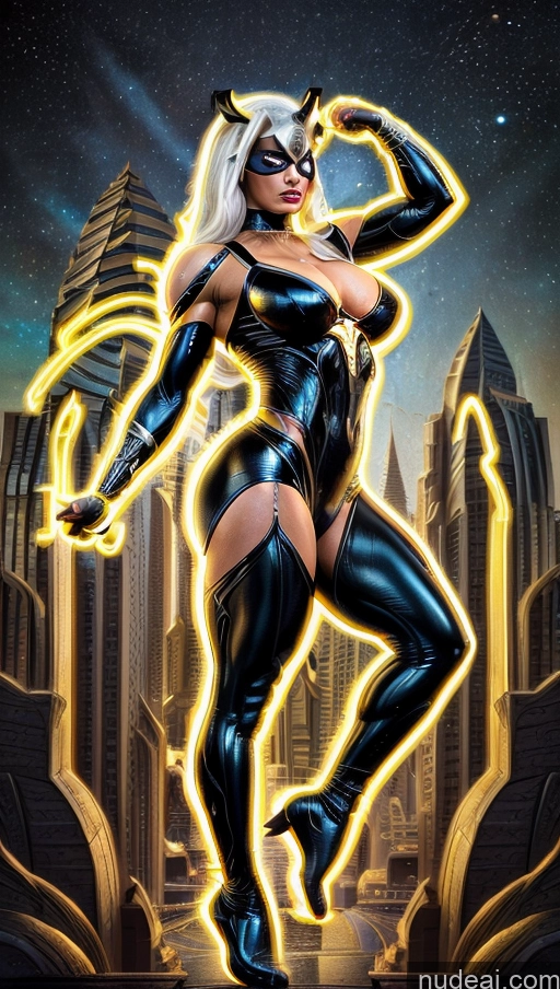 related ai porn images free for Bodybuilder Busty Muscular Abs Egyptian Black Cat Powering Up Surrealist Has Wings Superhero Regal Space Neon Lights Clothes: Yellow