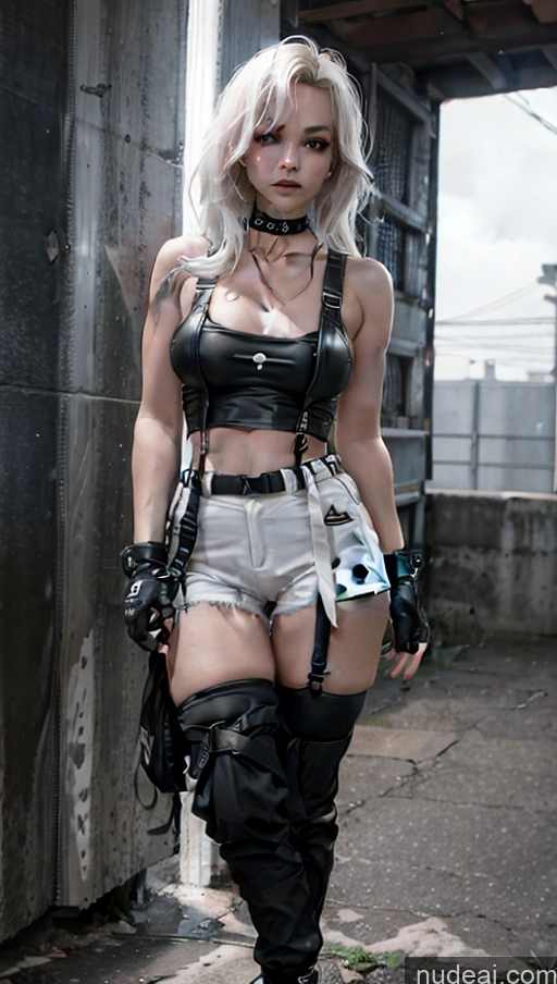 related ai porn images free for Perfect Body Tall Muscular Perfect Boobs 20s White Hair Japanese Cleavage Urban Samurai V2 Stockings Short Shorts Choker Crop Top Gloves Prison Detailed Front View Cyberpunk Straight Sorority One