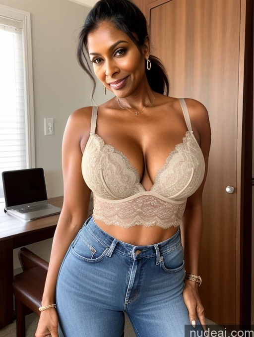 related ai porn images free for Milf Perfect Boobs Perfect Body 60s Beautiful Dark Skin Sexy Face Ponytail Indian Blouse Bra Casual Jeans Shirt Detailed Cleavage Partially Nude