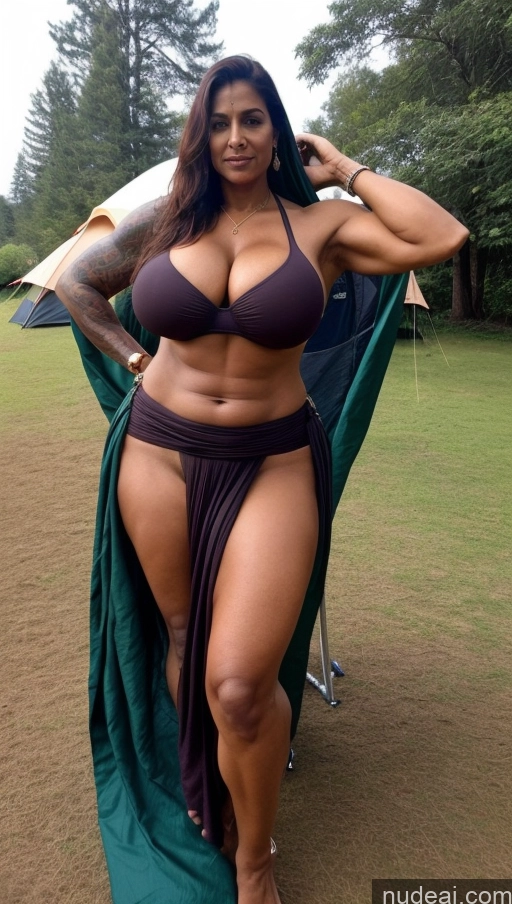 ai nude image of araffe woman in a bikini posing in a green chair pics of Milf Huge Boobs Beautiful Tattoos Muscular Big Ass Thick Tall Dark Skin 50s Seductive Ginger Indian T-pose Sexy Face Tent Abs Sari Front View