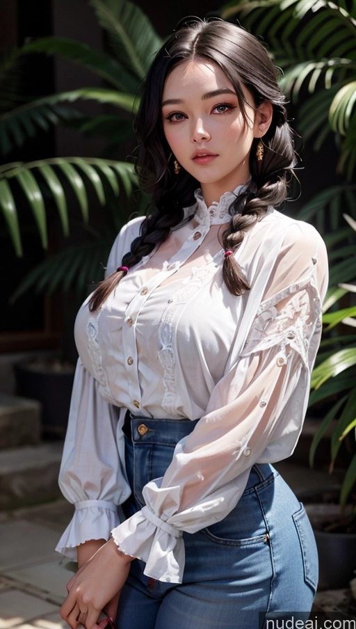 related ai porn images free for Woman Busty Beautiful Chubby Singapore Proper Attire | Chic Tops Jeans Bright Lighting Dark Lighting Detailed High Heels Braided