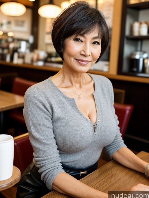 related ai porn images free for Milf Perfect Body Perfect Boobs Beautiful Pubic Hair 70s Sexy Face Short Hair Japanese Stylish Casual Professor Detailed Cafe Cleavage