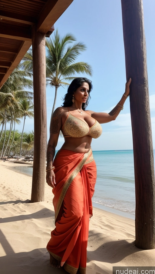 related ai porn images free for Milf Huge Boobs Beautiful Tattoos Muscular Big Ass Thick Tall Dark Skin Seductive Indian Sexy Face Black Hair T-pose Abs Beach 50s Front View Blouse Sari