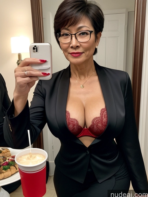 related ai porn images free for Milf Perfect Boobs Beautiful Glasses Perfect Body 50s Pixie Chinese Mirror Selfie Party Blouse Bra Jacket Suit Cleavage Dark Lighting Detailed