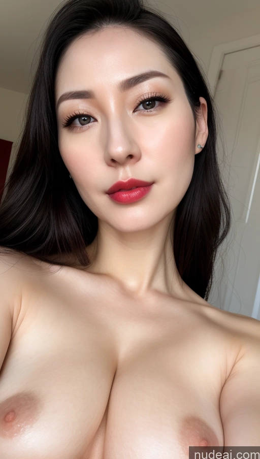 related ai porn images free for Woman One Beautiful Lipstick Fairer Skin 30s Slicked Detailed Korean Black Hair Huge Boobs Close-up View