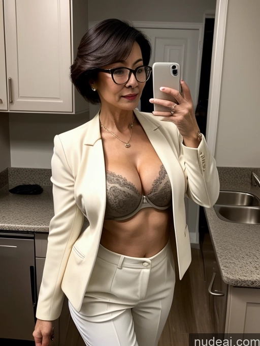 related ai porn images free for Milf Perfect Boobs Beautiful Glasses Perfect Body Pixie Chinese Mirror Selfie Blouse Bra Jacket Suit Cleavage Dark Lighting Detailed 60s Kitchen