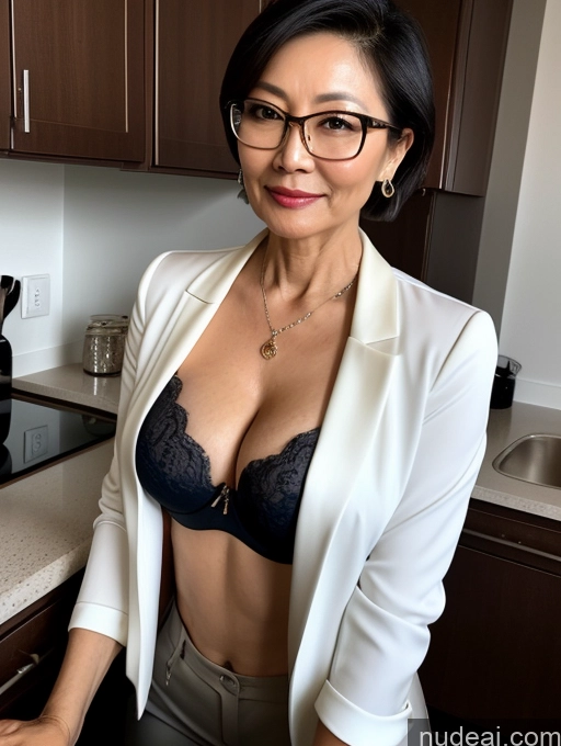 related ai porn images free for Milf Perfect Boobs Beautiful Glasses Perfect Body 60s Pixie Chinese Mirror Selfie Kitchen Blouse Bra Jacket Suit Cleavage Dark Lighting Detailed