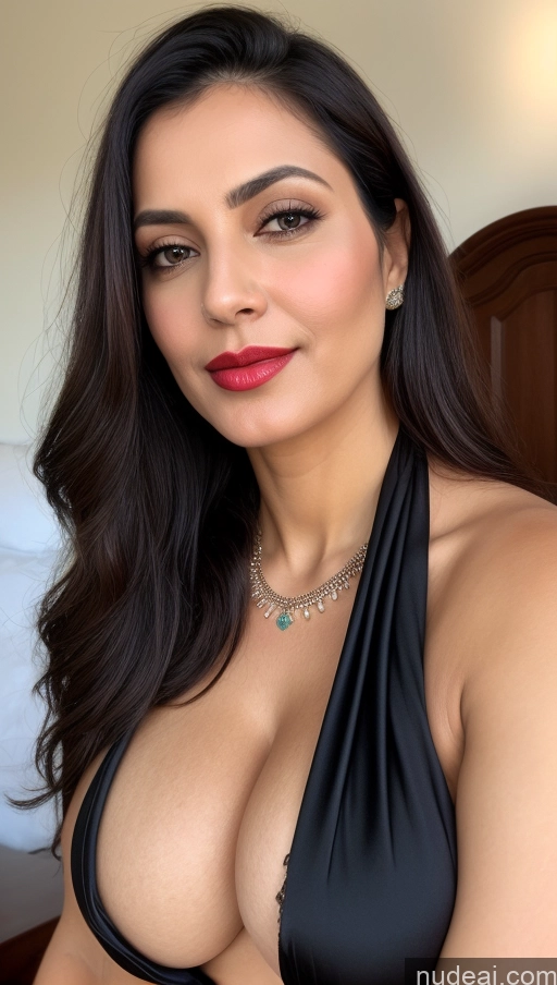 related ai porn images free for Woman One Busty Perfect Boobs Beautiful Lipstick Thick Fairer Skin 50s Black Hair Slicked Indian Close-up View Detailed Blouse Sari Topless Cleavage