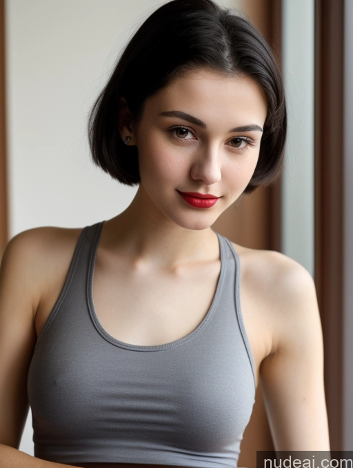 related ai porn images free for Small Tits Beautiful Lipstick Skinny 18 Black Hair Straight Russian Close-up View Tank Top