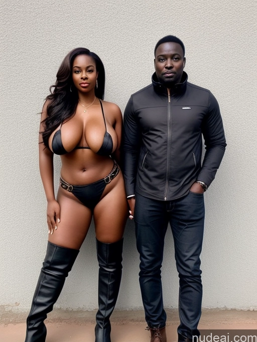 related ai porn images free for Busty Perfect Boobs Beautiful Perfect Body Dark Skin Nigerian Long Hair 40s Boots Two Woman + Man