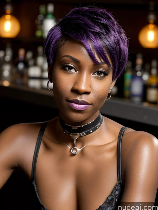 related ai porn images free for Black Skin Detail (beta) Bar Choker Pixie Purple Hair Cyborg