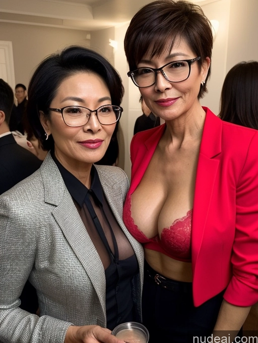 related ai porn images free for Milf Perfect Boobs Beautiful Glasses Perfect Body 50s Pixie Chinese Mirror Selfie Party Blouse Bra Jacket Suit Cleavage Dark Lighting Detailed