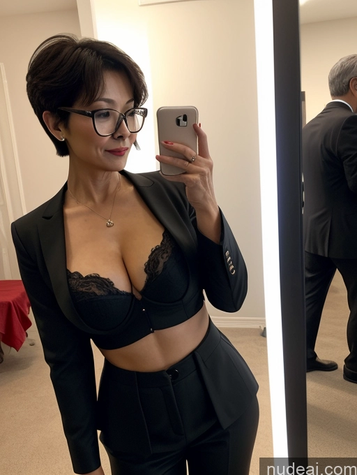 related ai porn images free for Milf Perfect Boobs Beautiful Glasses Perfect Body 50s Pixie Chinese Mirror Selfie Party Blouse Bra Jacket Suit Cleavage Dark Lighting Detailed