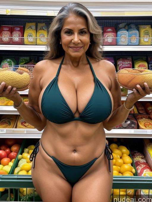 related ai porn images free for Milf One Busty Huge Boobs Tanned Skin 70s Indian Grocery Front View Microkini Thong