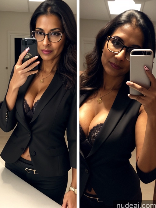 related ai porn images free for Milf Perfect Boobs Beautiful Glasses Perfect Body 50s Mirror Selfie Party Blouse Bra Jacket Suit Cleavage Dark Lighting Detailed Dark Skin Indian Professor