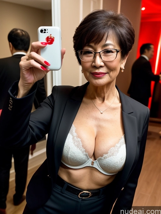 related ai porn images free for Milf Perfect Boobs Beautiful Glasses Perfect Body Pixie Chinese Mirror Selfie Party Blouse Bra Jacket Suit Cleavage Dark Lighting Detailed 70s