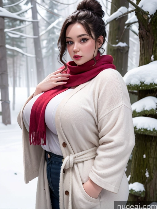 related ai porn images free for Woman One 30s Detailed Scarf Cleavage German Fat Bathrobe Snow Thick Chubby Busty Hair Bun Bra