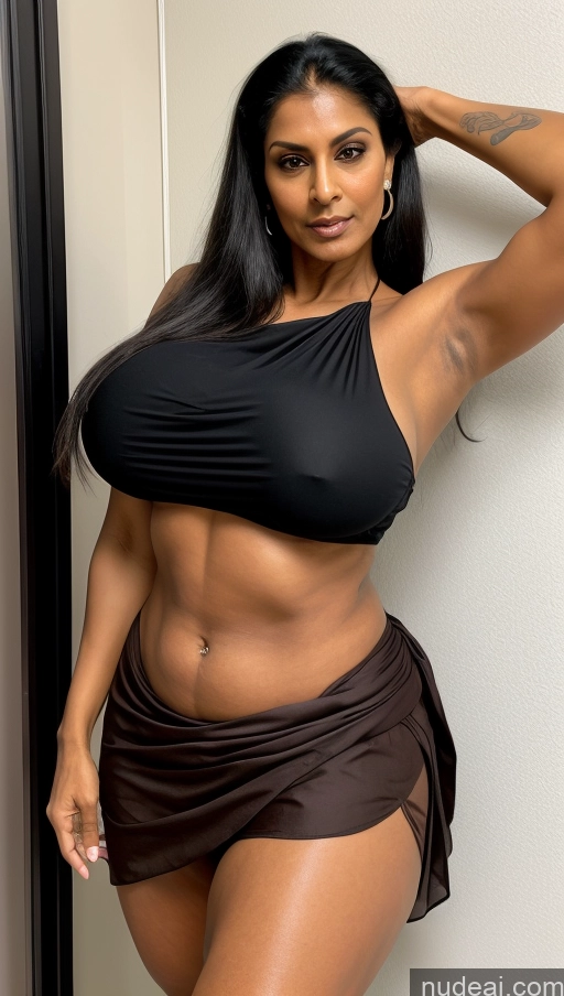 related ai porn images free for Milf Huge Boobs Beautiful Tattoos Muscular Big Ass Thick Big Hips Tall Dark Skin 60s Seductive Indian Close-up View Sexy Face T-pose Abs Ponytail Black Hair Blouse Sari Changing Room