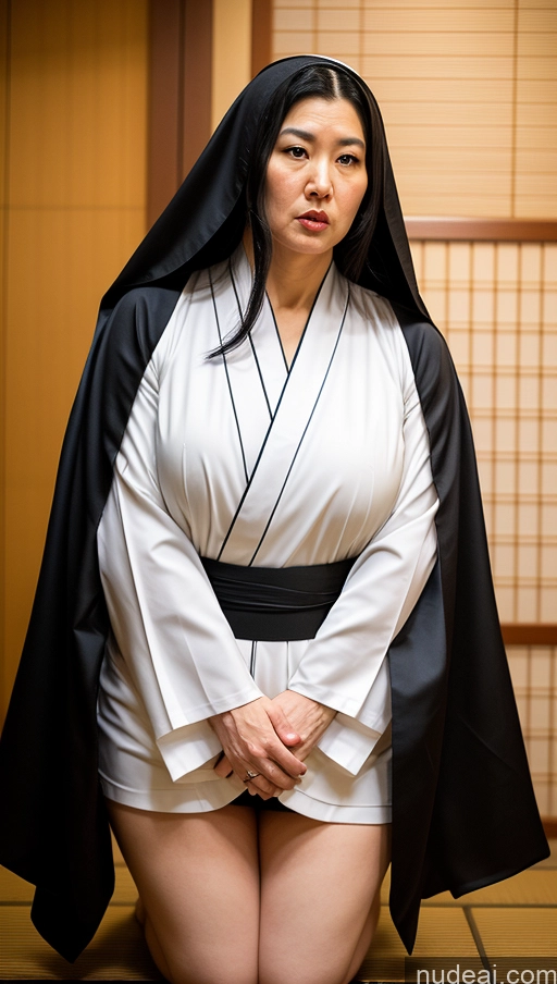 related ai porn images free for Milf Chubby Tall Big Hips Long Legs 40s Sexy Face Seductive Angry Black Hair Japanese Soft Anime Onsen Front View Kimono Nun T-pose