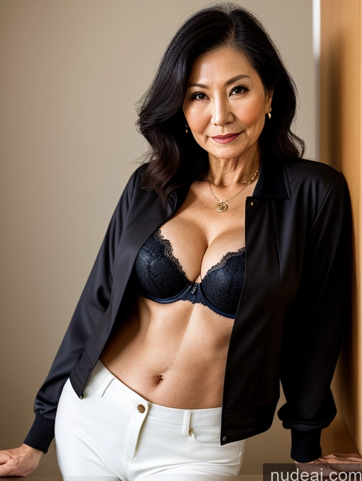 related ai porn images free for Milf Perfect Boobs Beautiful Perfect Body 70s Blouse Bra Casual Jacket Professor Stylish Dark Lighting Detailed Japanese