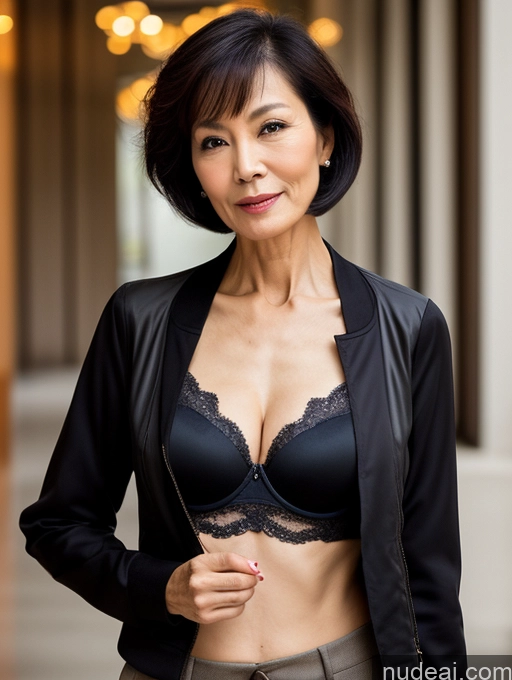 related ai porn images free for Milf Perfect Boobs Beautiful Skinny Perfect Body Short Hair 70s Chinese Blouse Bra Casual Jacket Professor Stylish Dark Lighting Detailed