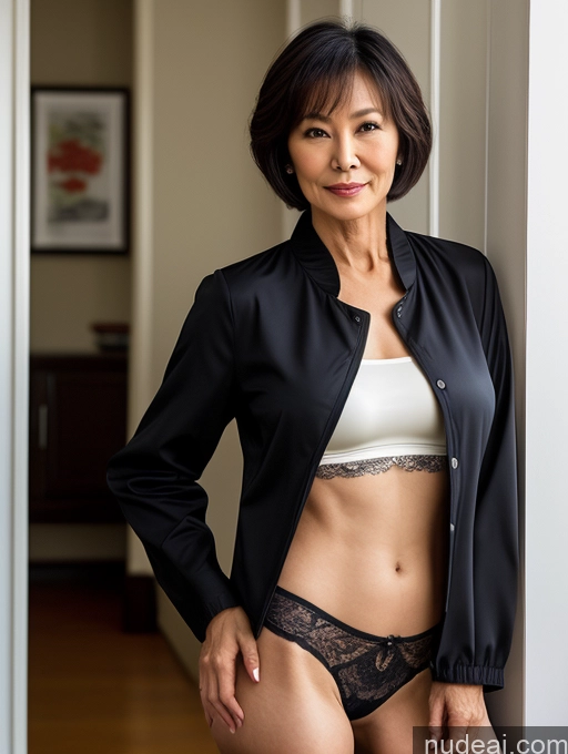 related ai porn images free for Milf Perfect Boobs Beautiful Perfect Body Short Hair 70s Chinese Blouse Bra Casual Jacket Professor Stylish Dark Lighting Detailed Partially Nude